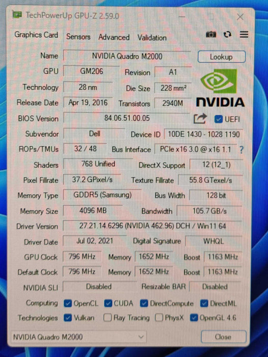 NVIDIA Quadro M2000 | 4GB GDDR5 PCIe Graphics Card | 4x Display Port