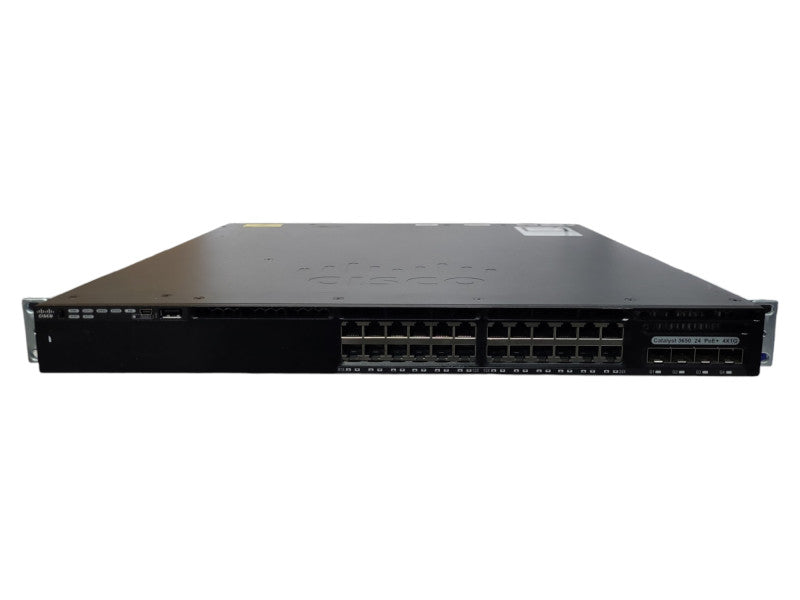 Cisco WS-C3650-24PS-L, 24 Port PoE+ Gigabit Switch + 2x 640W PSU & 4X1G