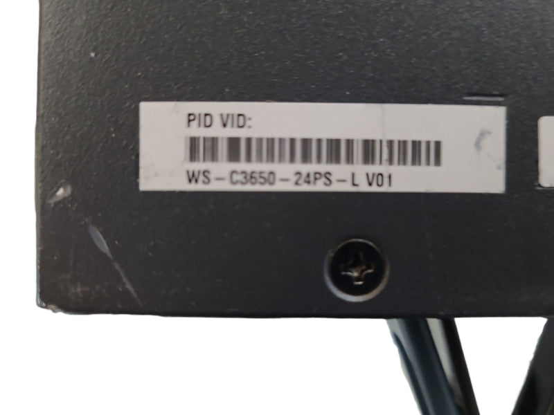 Cisco WS-C3650-24PS-L, 24 Port PoE+ Gigabit Switch + 2x 640W PSU & 4X1G