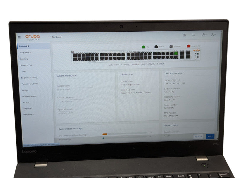 HP Aruba Instant ON 1930 JL684A 48 port 1G PoE and 4 port 10G SFP+ -