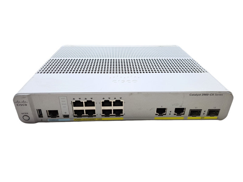 Cisco WS-C2960CX-8PC-L V03 | 8 Port Gigabit PoE+ 124W 2x SFP | Silent Switch
