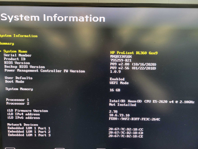 HP ProLiant DL360 Gen9 - Xeon E5-2620 v4 | 16GB RAM | NO HDD | SMART RAID Q%