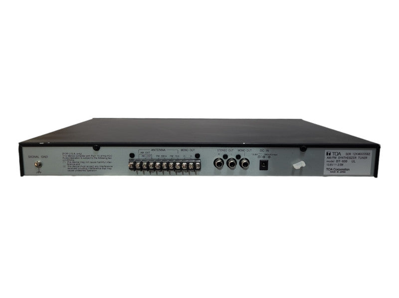 TOA DT-930 UL Rack-Mountable AM/FM Synthesizer Tuner, READ