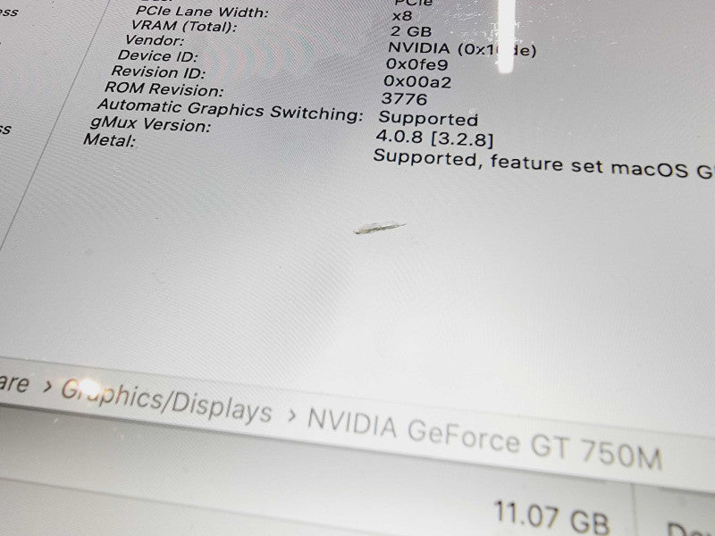 Apple Macbook Pro Retina 2013 15" 4-Core i7-4850Hq @ 2.3GHz 16GB DDR3 120GB SSD Geforce GT750M 2GB (