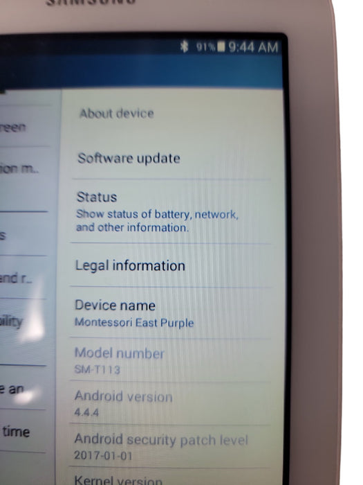 Samsung Galaxy tab E lite sm-t113. 8gb WiFi Tablet White