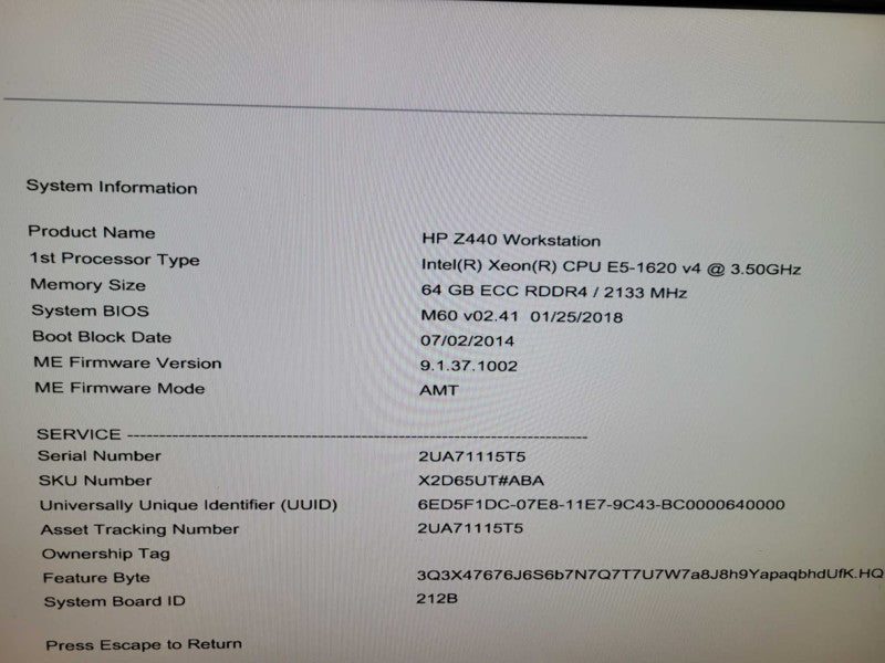 HP Z440 - Xeon E5-1620 v4 | 64GB RAM | NO HDD | QUADRO GPU  %