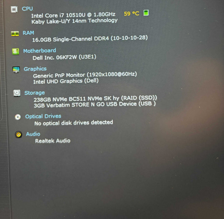 Dell Latitude 5410 Intel Core i7-10510U@1.8GHz 16GB RAM 256GB SSD  Lap200