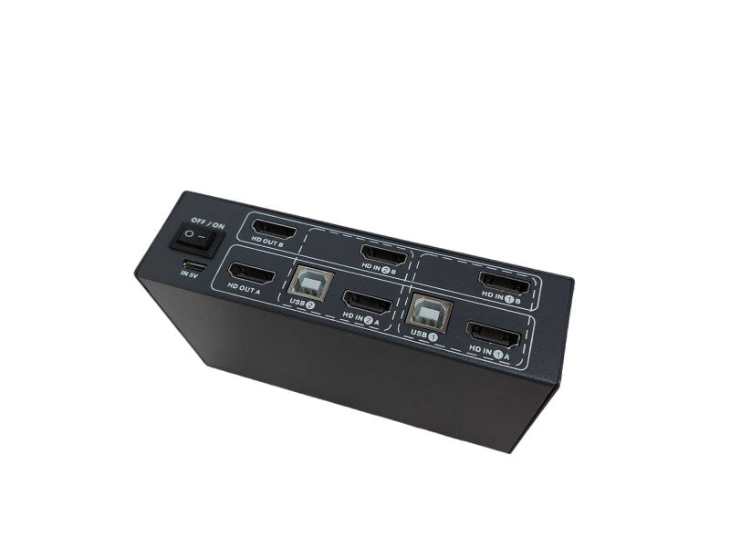 GREATHTEK KVM Switch HDMI Dual Monitor Extended Display 2 Port USB 2.0 Hub =