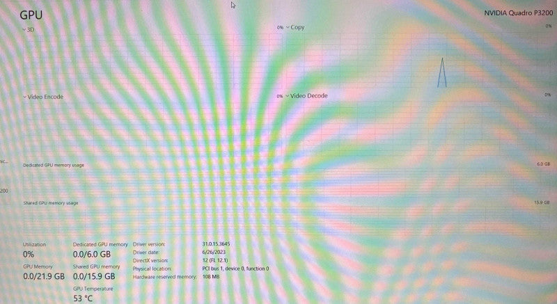 Dell Precision 7530 i7-8850H@2.6GHz QUADRO P3200 6GB GPU 32GB RAM 512GB SSD  Lap200