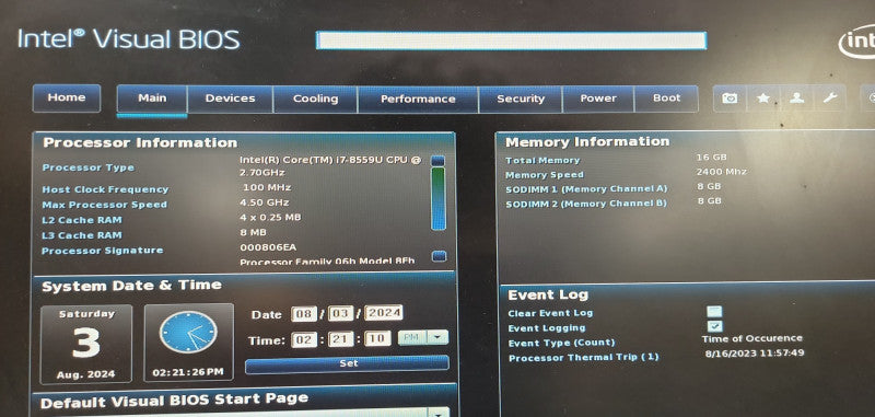 Mini Desktop PC Intel NUC BOXNUC8i7BEH i7-86559U 16GB RAM 256GB SSD