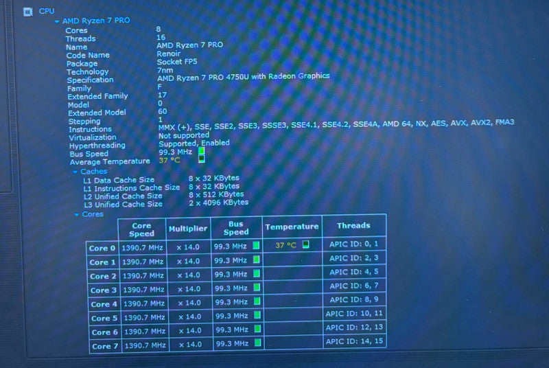 Lenovo ThinkPad L14 AMD Ryzen 7 PRO 4750U 16GB RAM 512GB SSD  Lap200