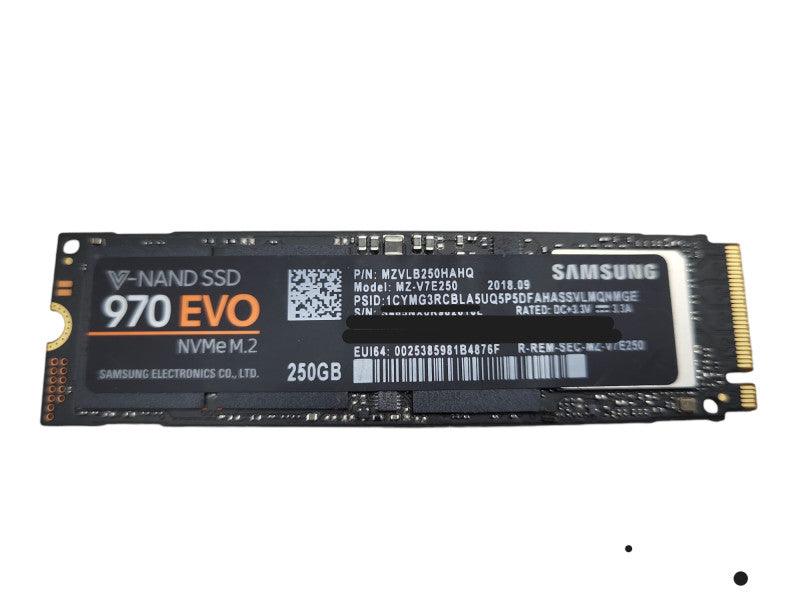 Samsung 970 EVO 250GB m.2 NVMe 2280 SSD Q&