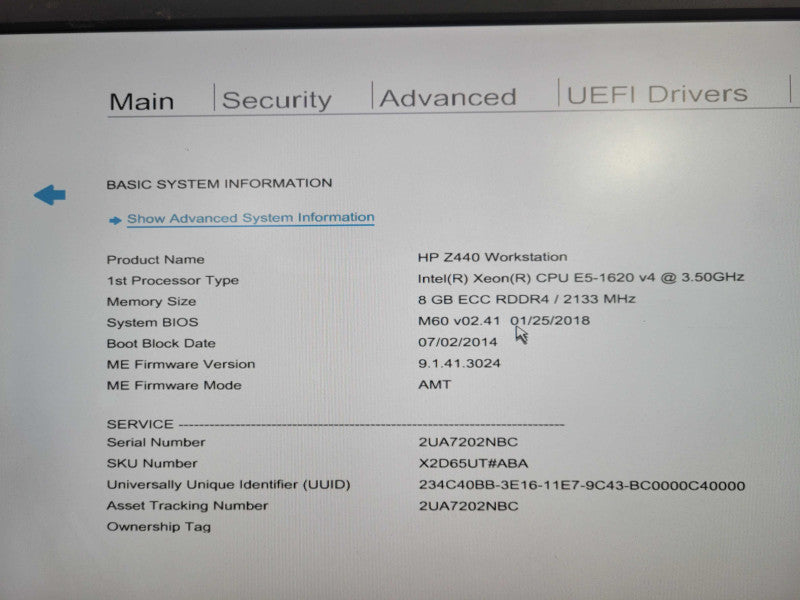 HP Z440 Workstation | Xeon E5-1620 v4 @ 3.50GHz 4C, 8GB DDR4, No GPU/HDD's !