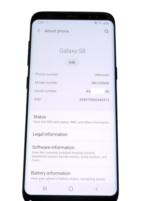 Samsung Galaxy S8 | 64GB (SM-G950W) | Unlocked smart phone Q_