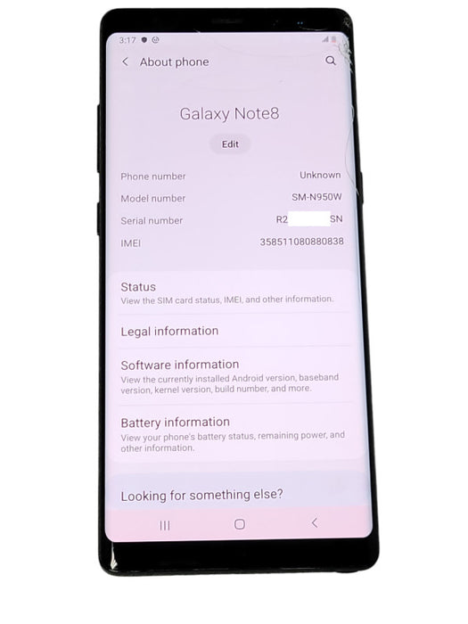 Samsung Galaxy Note 8 SM-N950W 64GB GSM Unlocked Smart Phone, READ _