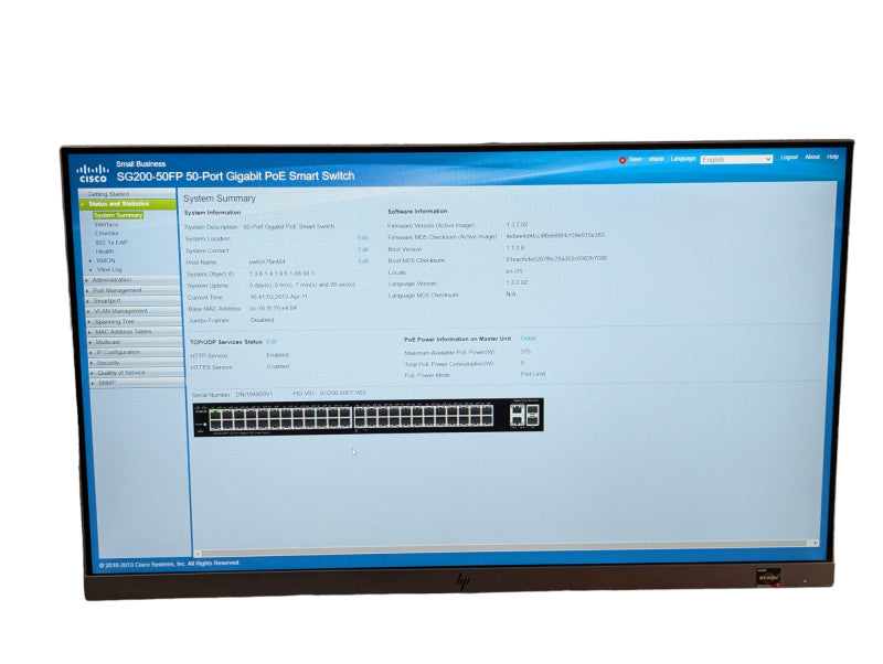 Cisco SG200-50FP 50-Port Gigabit PoE 2-Port SFP Smart Switch -