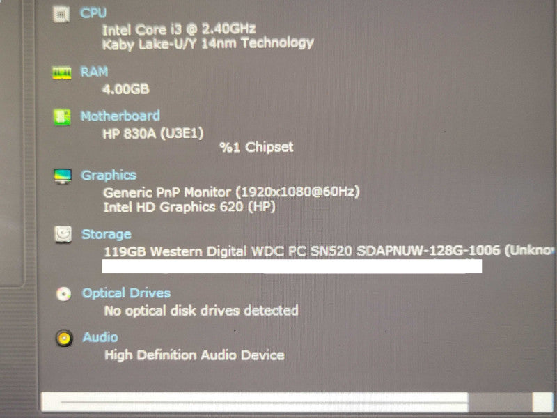 HP ENGAGE ONE 143 14" AIO POS SYSTEM Core I3-7100U, 4GB, 128GB, SEE Q_