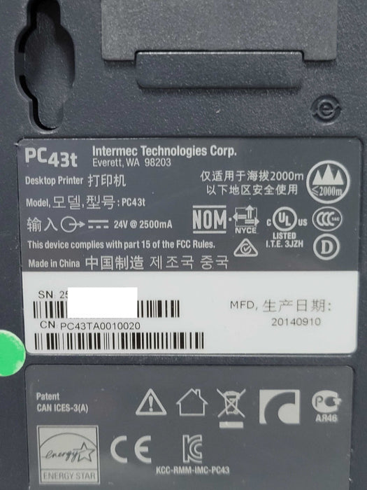 Intermec PC43T Monochrome Thermal Transfer Label Printer PC43TB00100201 _
