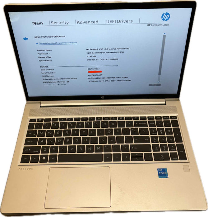 HP ProBook 450 G9 i5-1235U (12 Gen.) Damaged LCD For Parts Or Repair READ!  Lap200