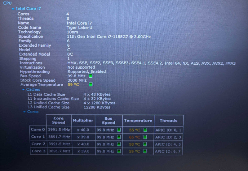 HP EliteBook 840 G8 Intel Core i7-1185G7@3GHz 16GB RAM 256GB SSD Q Lap200