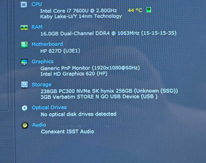 HP EliteBook x360 1030 TOUCH G2 Intel Core i7-7600U@2.8GHz 16GB RAM 256GB SSD  Lap200