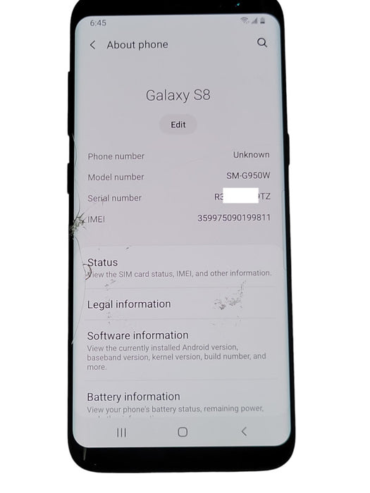 Samsung Galaxy S8 | 64GB (SM-G950W) | Unlocked smart phone, READ _