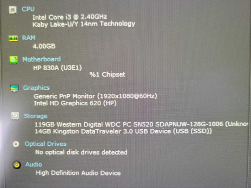 HP ENGAGE ONE 143 14" AIO POS SYSTEM Core I3-7100U, 4GB, 128GB READ _
