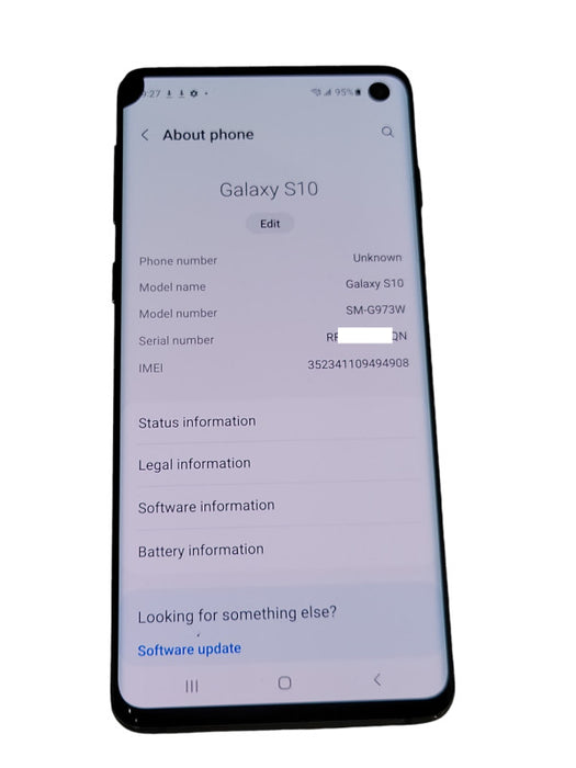 Samsung Galaxy S10 128GB SM-G973W Unlocked Smart Phone, READ _