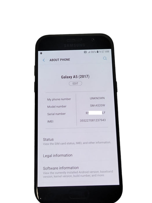 Samsung Galaxy A5 2017 32GB SM-A520W, READ _