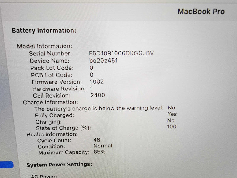 Apple Macbook Pro 2020 13" 8-Core M1 @ 3.2GHz 8GB Ram 256GB SSD (
