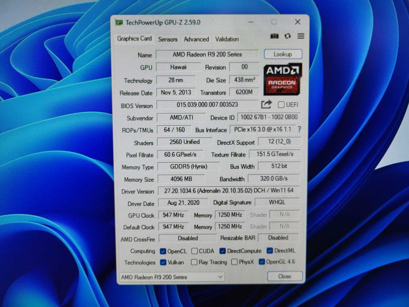 Sapphire Radeon R9 290 4GB GDDR5 $