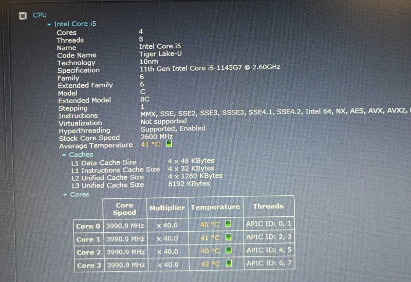 Dell Latitude 5520 Intel Core i5-1145G&@2.6GHz 16GB RAM 256GB SSD READ  Lap200