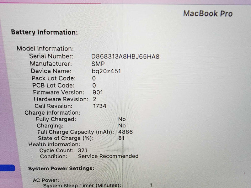 Apple Macbook Pro 2018 15" 6-Core i7-8750H @ 2.2GHz 16GB DDR4 256GB SSD Radeon Pro 560X 4GB (
