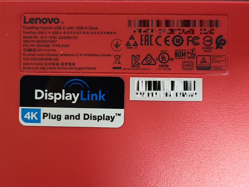 Lenovo ThinkPad Hybrid USB-C With USB-A Dock Station DUD9011D1 w/ PWR Q