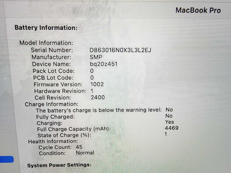 Apple Macbook Pro 2020 13" 4-Core i5-8257U @ 1.4GHz 8GB DDR3 256GB SSD (