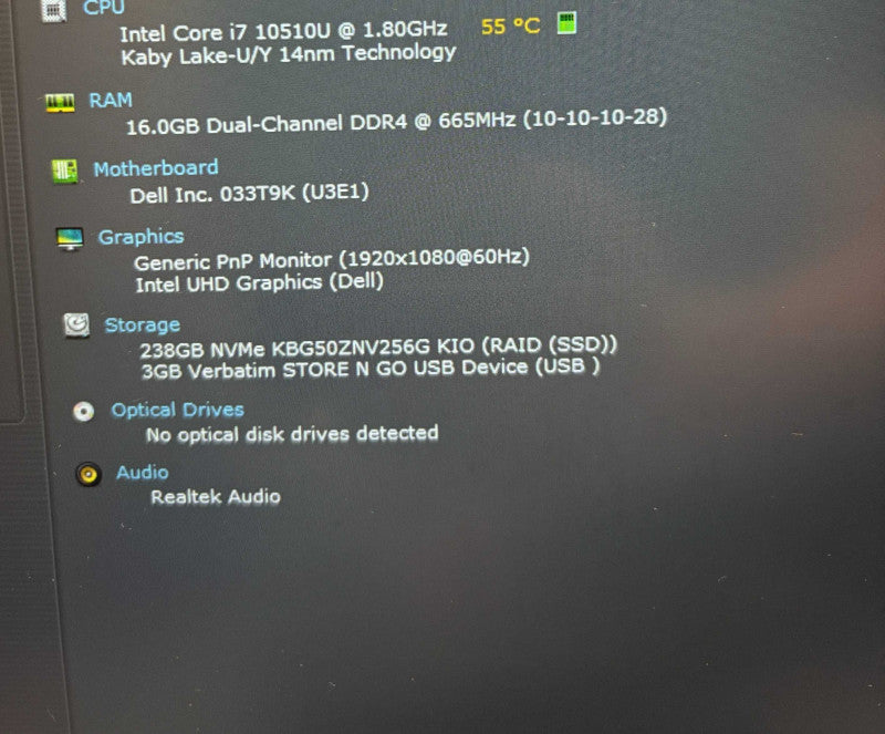 Dell Latitude 5410 Intel Core i7-10510U@1.8GHz 16GB RAM 256GB SSD  Lap200