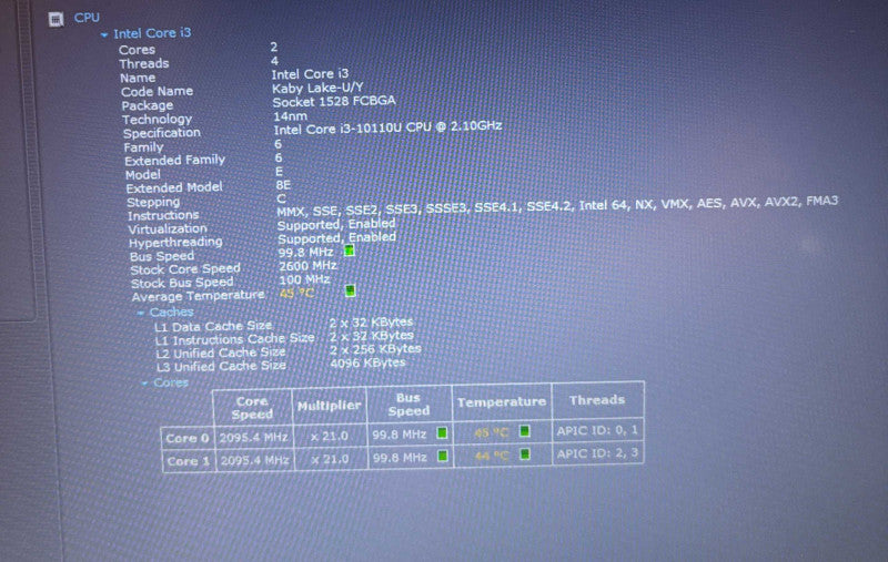 Lenovo ThinkPad E14 Intel Core i3-10110U@2.1GHz 16GB RAM 256GB SSD  Lap200