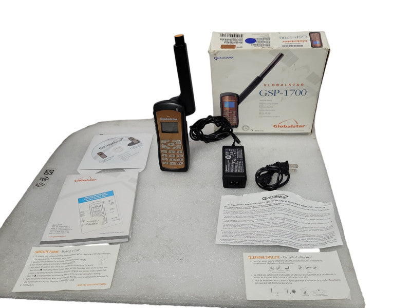 Qualcomm Globalstar GSP-1700 Handheld Satellite Phone w/ Power Adapter _