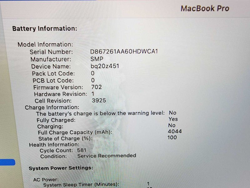 Apple Macbook Pro 2017 15" 4-Core i7-7700HQ @ 2.8GHz 16GB DDR3 256GB SSD (