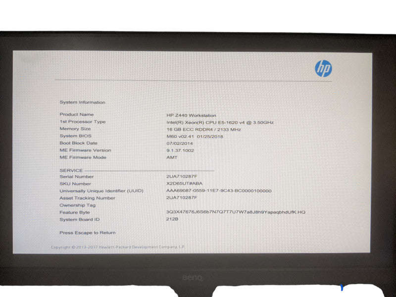 HP Z440 Workstation | Xeon E5-1620 v4 | 16GB DDR4 | No HDD | No GPU