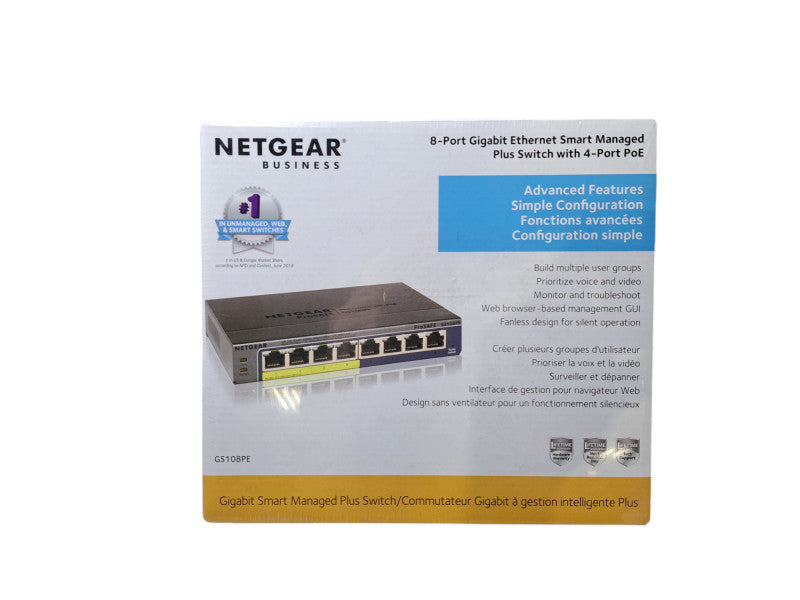 New Sealed NETGEAR GS108PE ProSafe 8-Port Gigabit Switch & 4-Port PoE