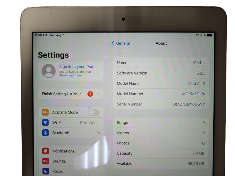 Apple iPad Air 2 64GB (A1566), unlocked