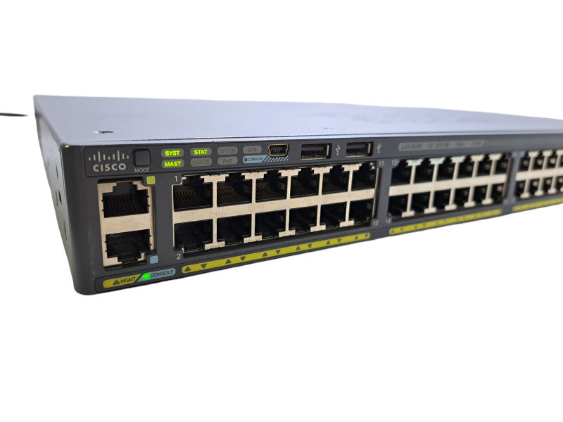 Cisco WS-C2960X-48LPS-L V03 | 48-Port Gigabit PoE+ 370W Switch | 4x SFP