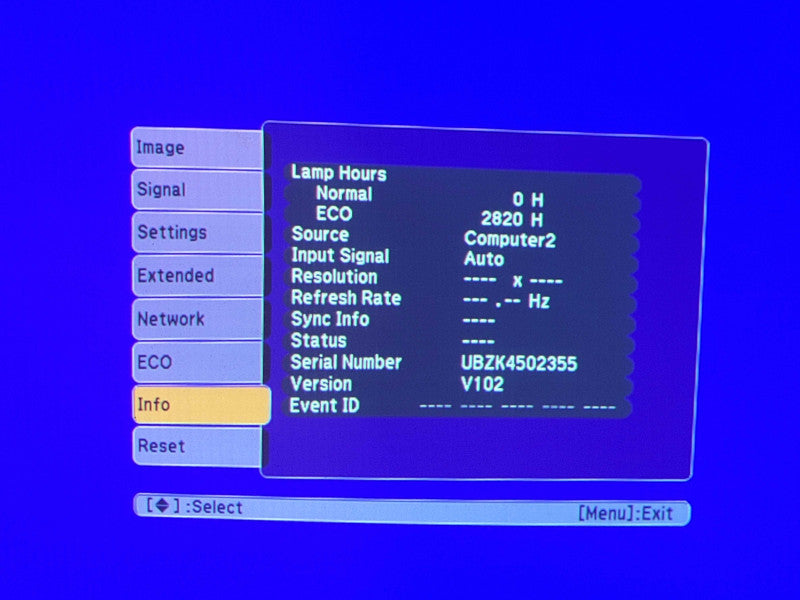 Epson PowerLite 955W H582A WXGA 3LCD Projector , Lamp Hour: 2820 Hrs