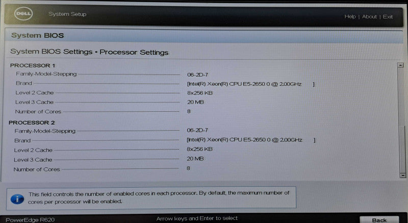 Dell R620 1U 8x 2.5" | 2x Xeon E5-2650 @ 2.00GHz 8C, 128GB Ram, H310 Mini