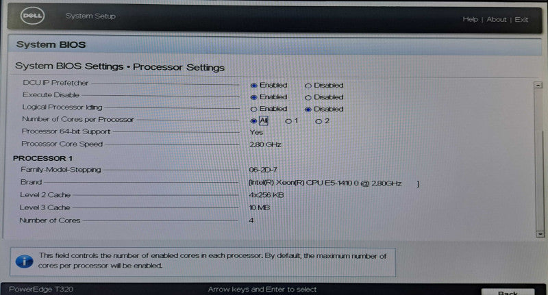 Dell T320 Tower Server 8x 3.5" | Xeon E5-1410 0 @ 2.80GHz 4C, 24GB Ram, H310