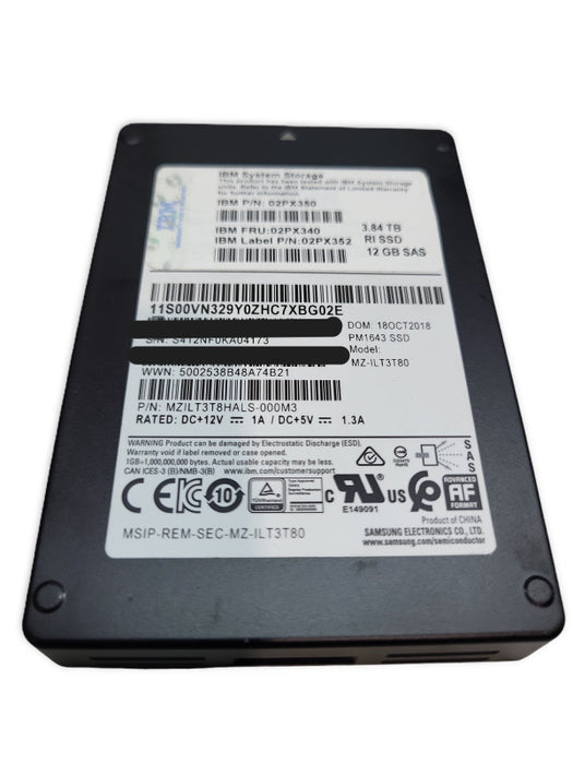 3.84TB IBM SAS RI SSD 2.5" 12GBPS IBM-D051MZILT3T8HALS 100% Health Q&