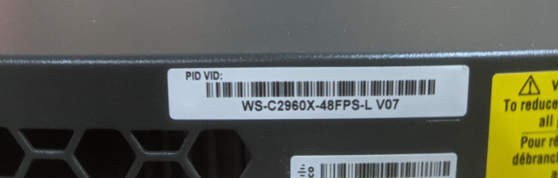 Cisco Catalyst 2960X | WS-C2960X-48FPS-L V07 | 48port Gigabit PoE | 4x SFP