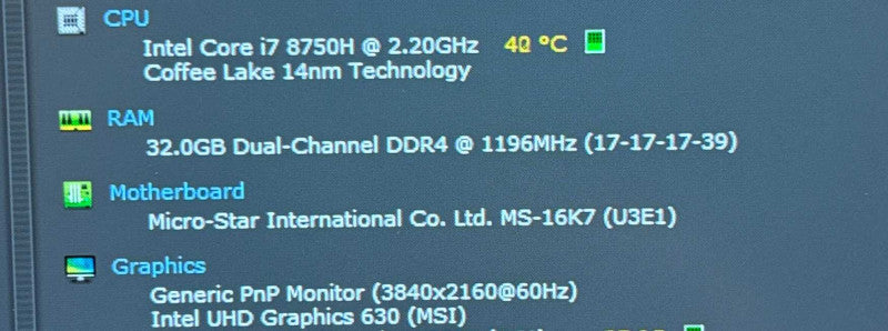 MSI WS63 8SK i7-8750H 4K QUADRO P3200 6GB 32GB RAM 512 SSD No Battery READ!  Lap200