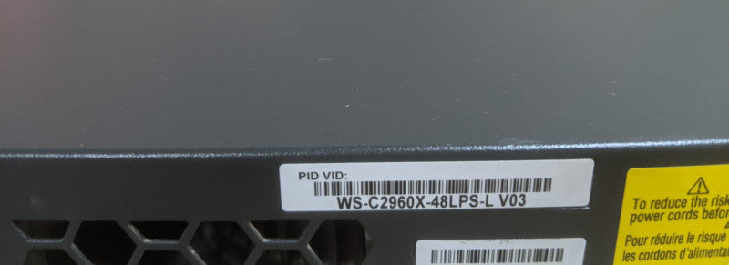 Cisco Catalyst 2960X | WS-C2960X-48LPS-L V03 | 48port Gigabit PoE | 4x SFP